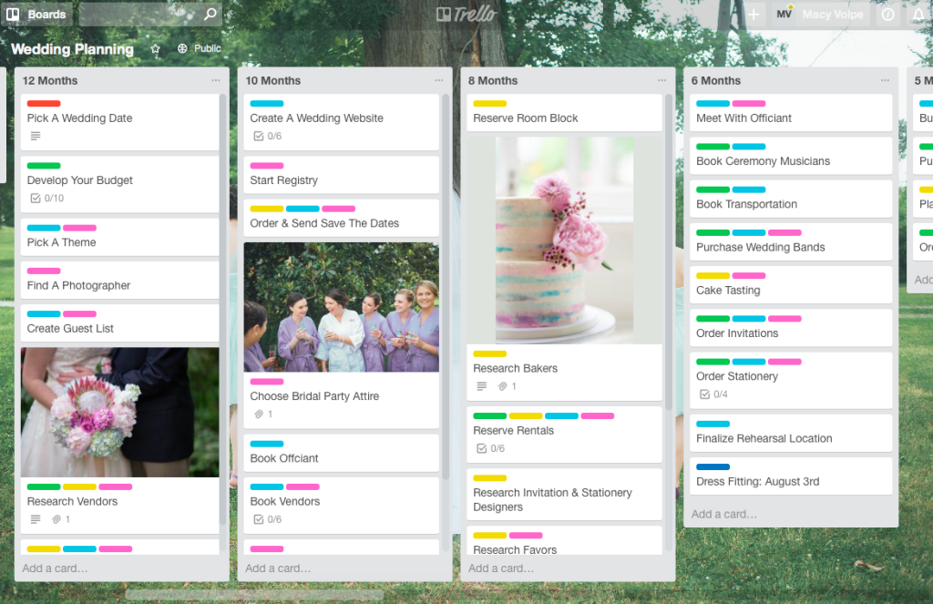 trello for wedding planning wedding wednesday link-up.