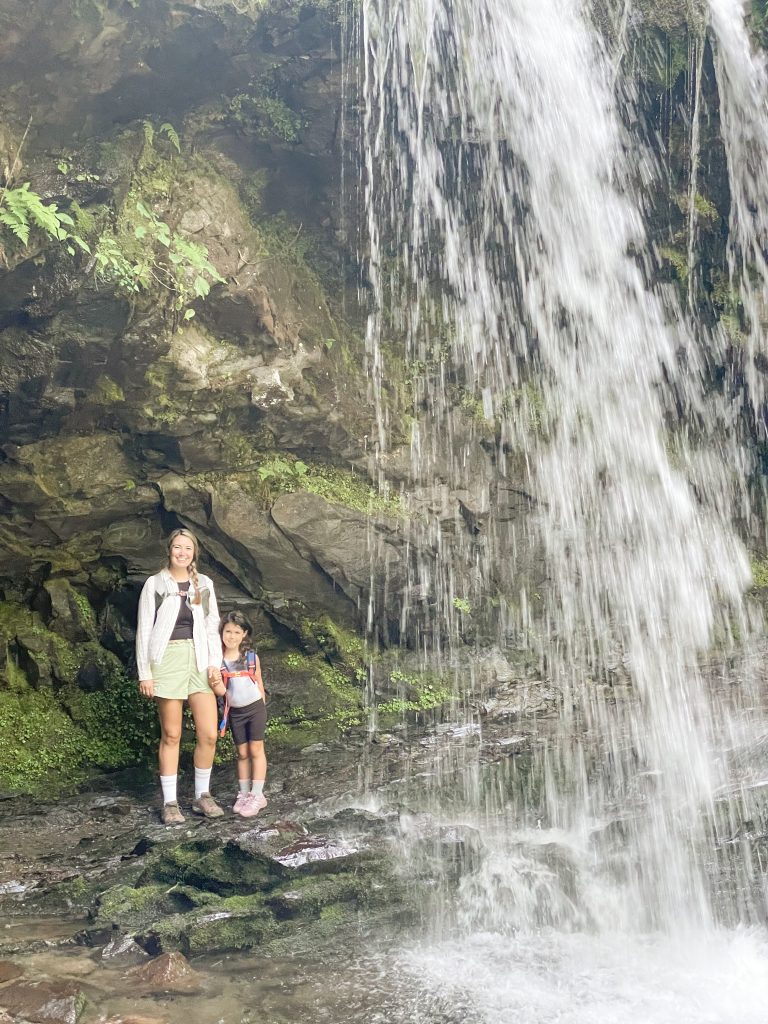 grotto falls family hike in great smoky mountains 