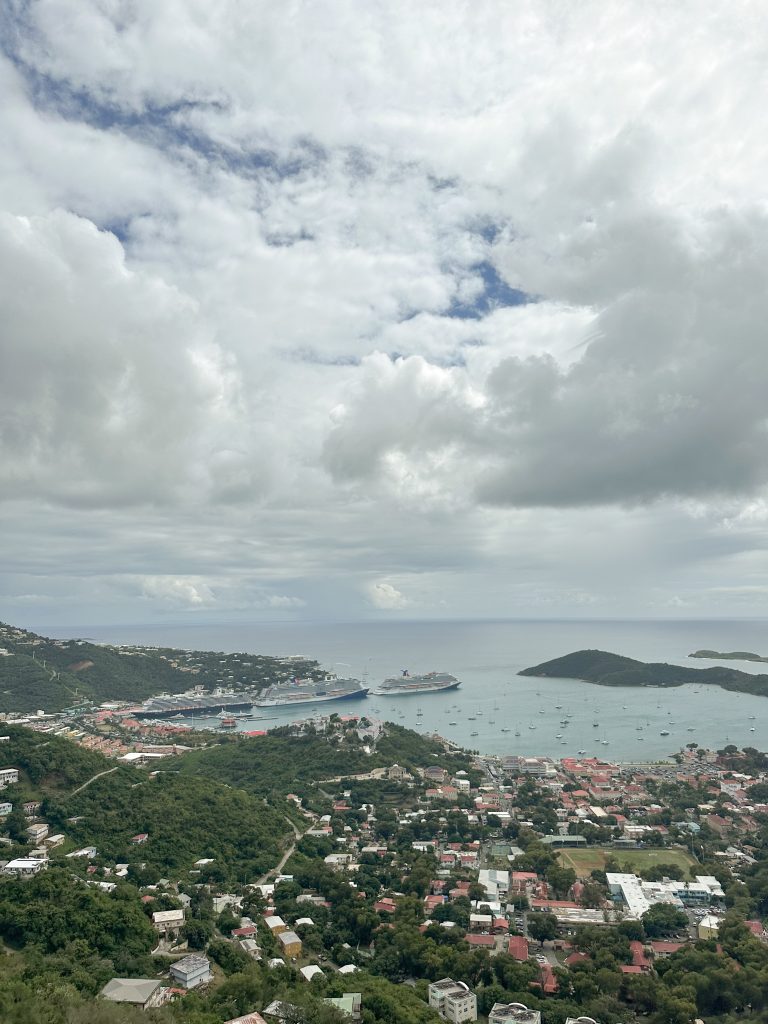 view of the st thomas cruise port 