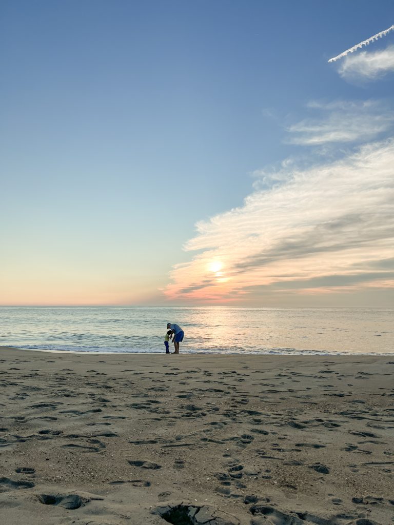 walking on the beach