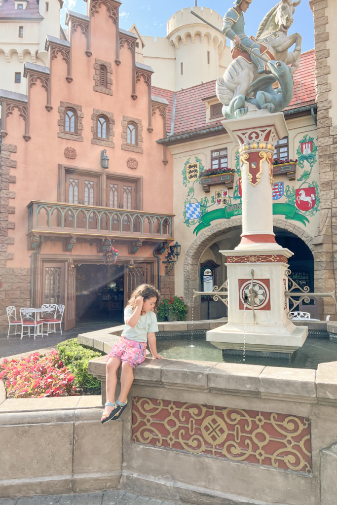 Germany Pavilion in Epcot Water Fountain