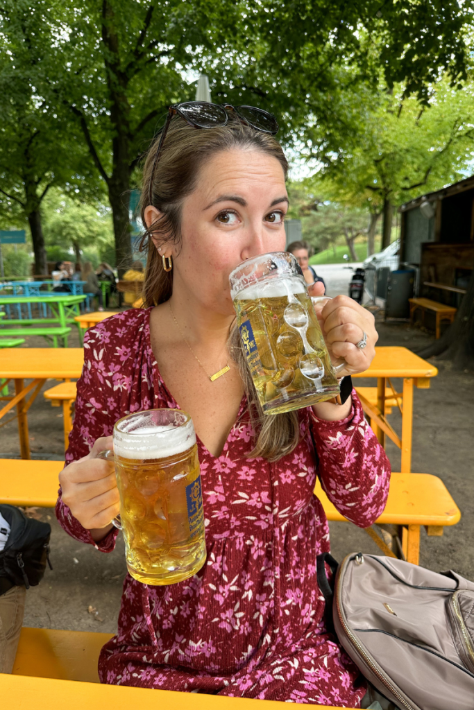 What To Wear In Europe To A Beer Garden in Munich