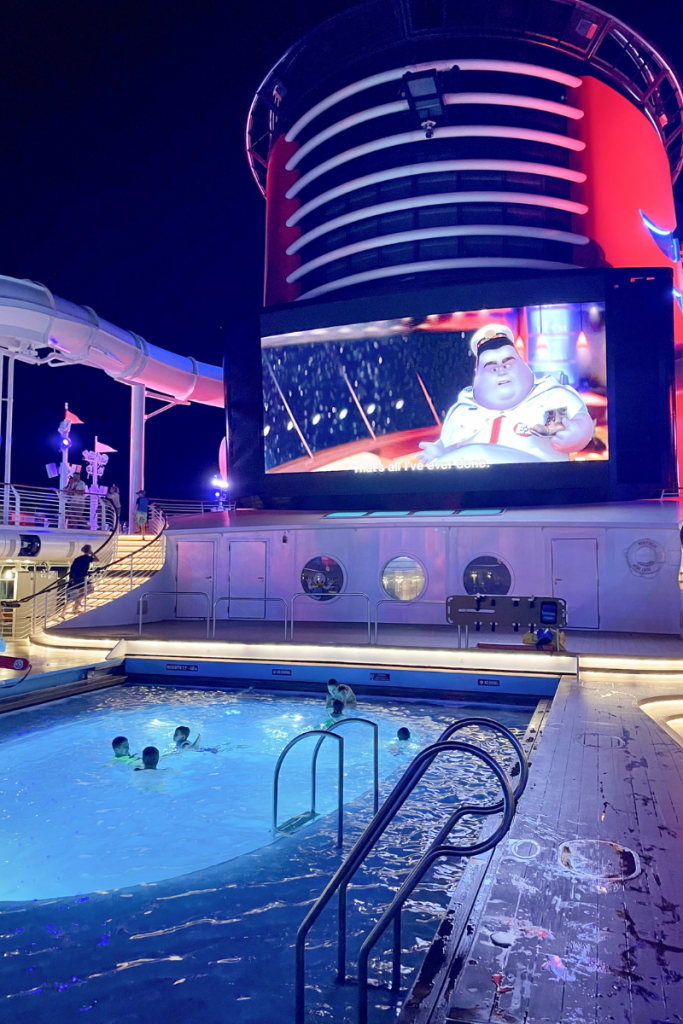 Disney Dream Pool at night