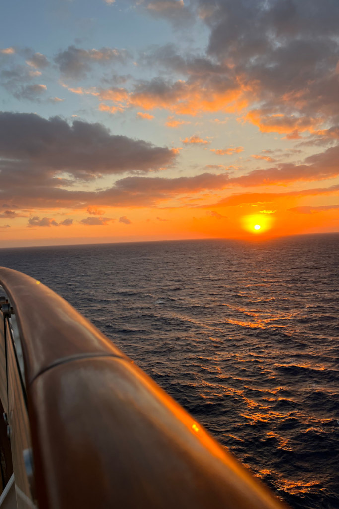 Disney Dream Sunrise from Upper Deck