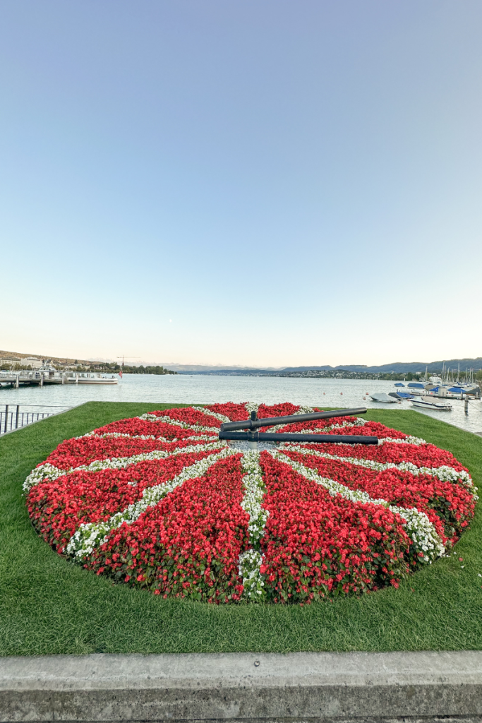 Flower Clock in Zurich Switzerland by Lake Zurich