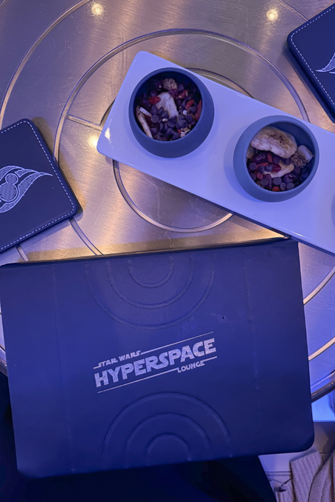 Hyperspace Lounge Menu and Bar Snacks on the Disney WIsh