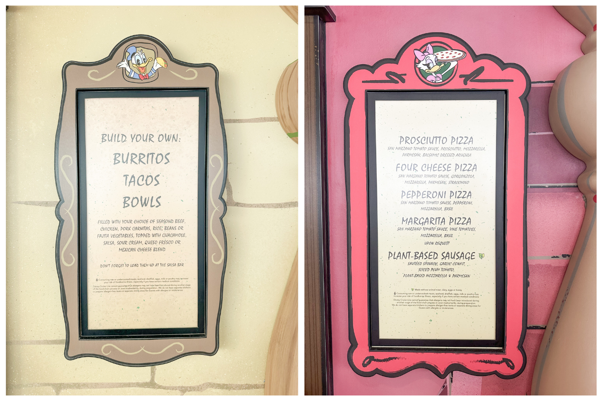 Quick Service Meal Options on the Disney Wish