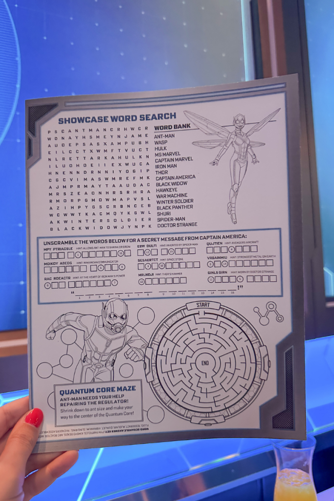 World of Marvel Kids Menu