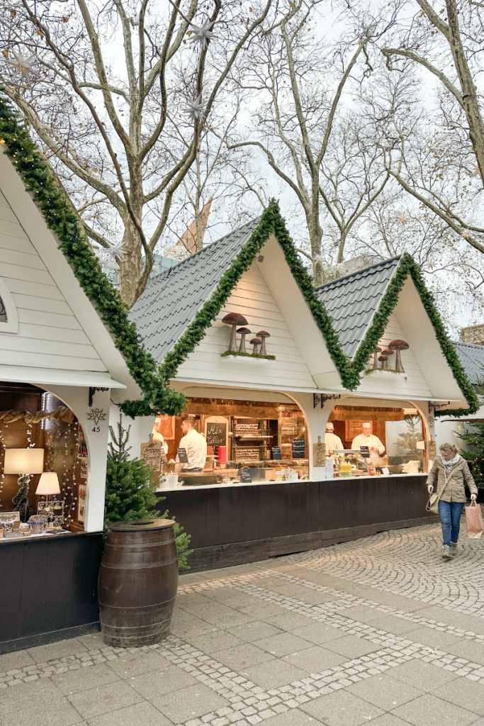 Christmas Market Stalls at Angel Market in Cologne, Germany