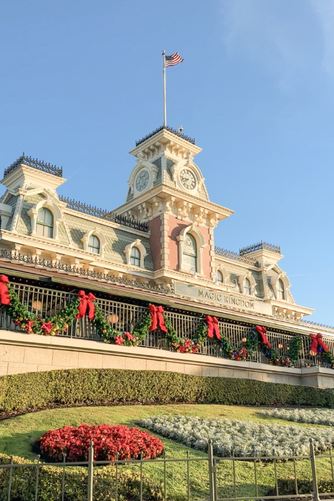 Magic Kingdom Entrance Christmas Decorations