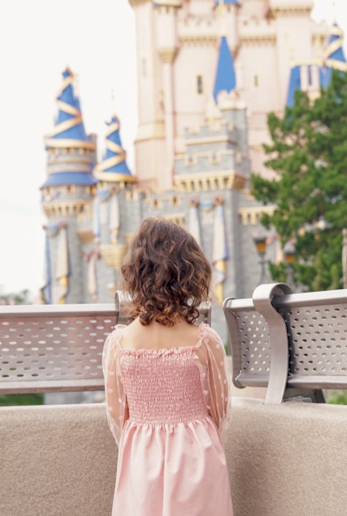 Great Photo Spot with Cinderella's Castle on the Tomorrowland Bridge