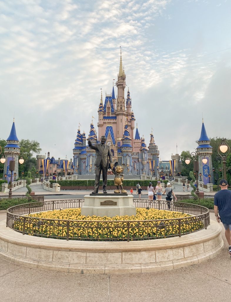 Cinderella Castle with Walt and Mickey