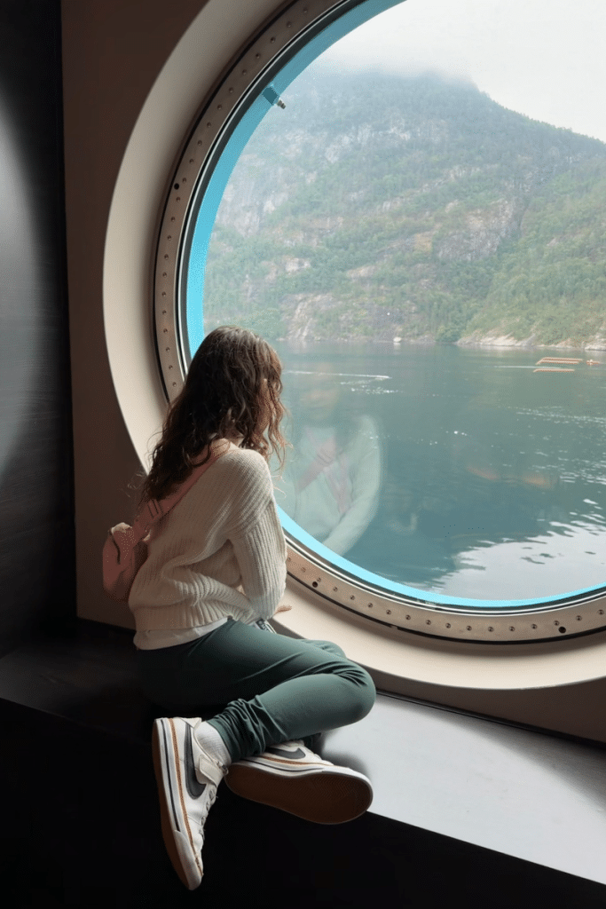 Looking out the cafe window on the MSC Euribia