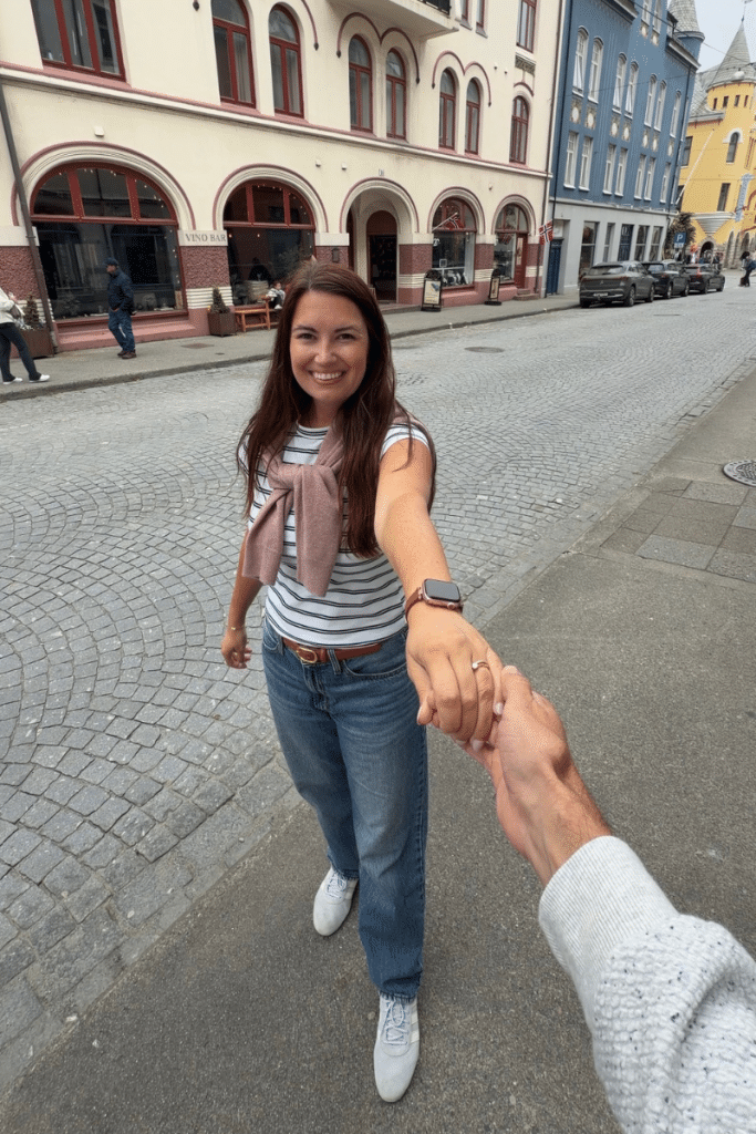 What I Wore On A Norway Cruise in Alesund Town