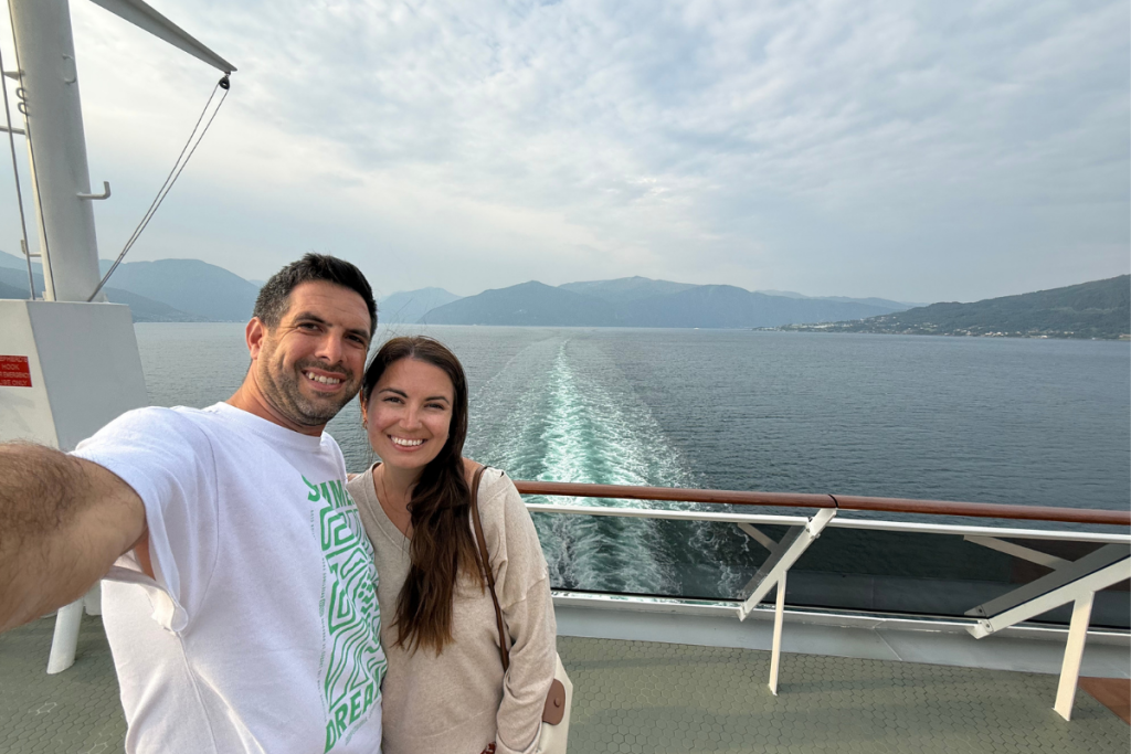 View from the back deck of a Norway Cruise