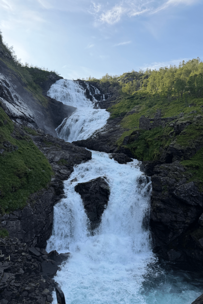 Waterfall from the Flam Railway Train